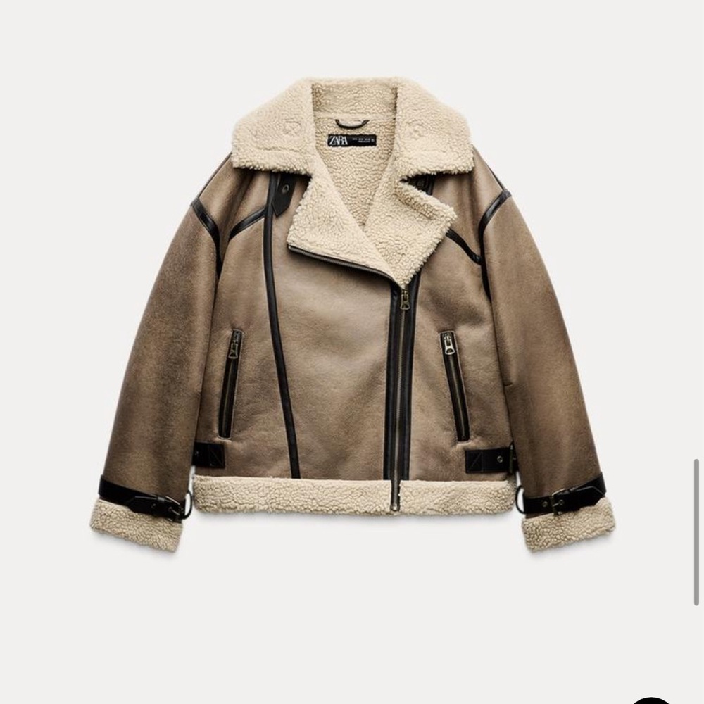 Zara DOUBLE-FACED JACKET WITH TAB HEM